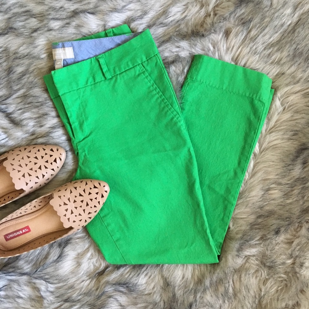 Banana Republic Green Hampton Fit Crop Pants